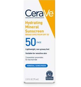 CeraVe Hydrating Mineral Sunscreen SPF50