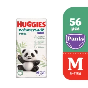 Naturemade Panda Pants Diapers M 56s - Super Premium Baby Diaper with Bamboo Fiber
