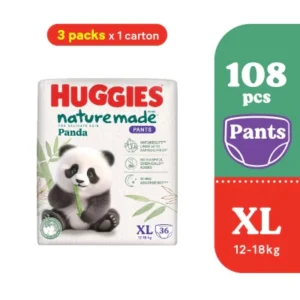 Naturemade Panda Pants Diapers XL 36s (3 packs) - Super Premium Baby Diaper with Bamboo Fiber