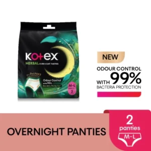 Overnight Panties Herbal M-L (2s) Period Panties with 360⁰ Anti-Leakage Protection Disposable