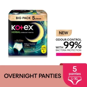 Overnight Panties Herbal L-XL (5s) Period Panties with 360⁰ Anti-Leakage Protection Disposable