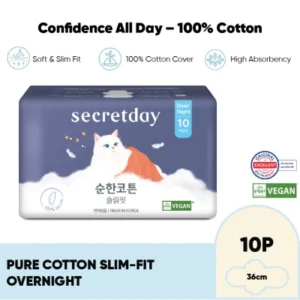Pure Cotton Slim-Fit Overnight 36cm 10s
