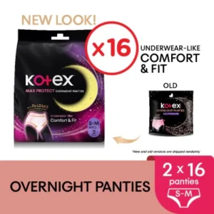 Overnight Panties S-M (2s x 16 Packs) - Period Panties with 360⁰ Anti-Leakage Protection Disposable