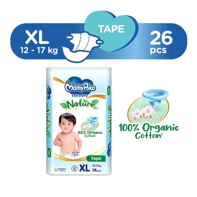Baby Diapers Extra Dry Tape Xl 26s