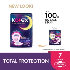 Total Protection Overnight Wing Pad 35cm (7s) - Sanitary Pad that prevents up to 100% No Back Leaks