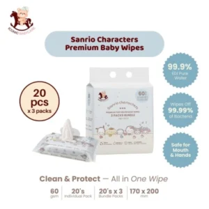 Sanrio Baby Wipes Sanrio Characters 20'S x 3