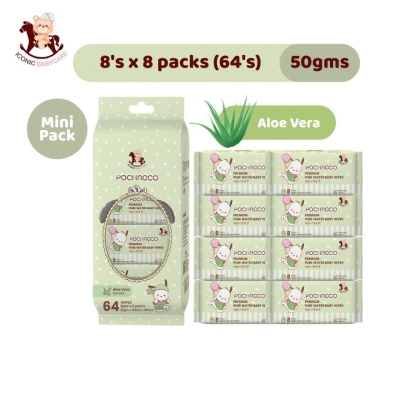 Sanrio Baby Wipes Pochacco 8'S x 8 [Pocket-Sized]