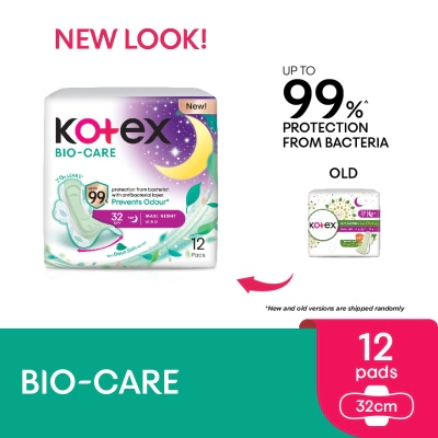 Biocare Anti-Bacteria Overnight Wing Pad 32cm (12s) - Sanitary Pad With Odor Care