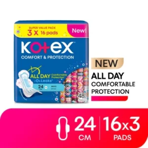 Comfort & Protection Maxi Day Wing Pad 24cm (16sx3) - Sanitary Pad with 100% Leak Free Comfort